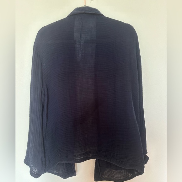 Blue gauzy loose fit Michael Stars blazer - Picture 4 of 4